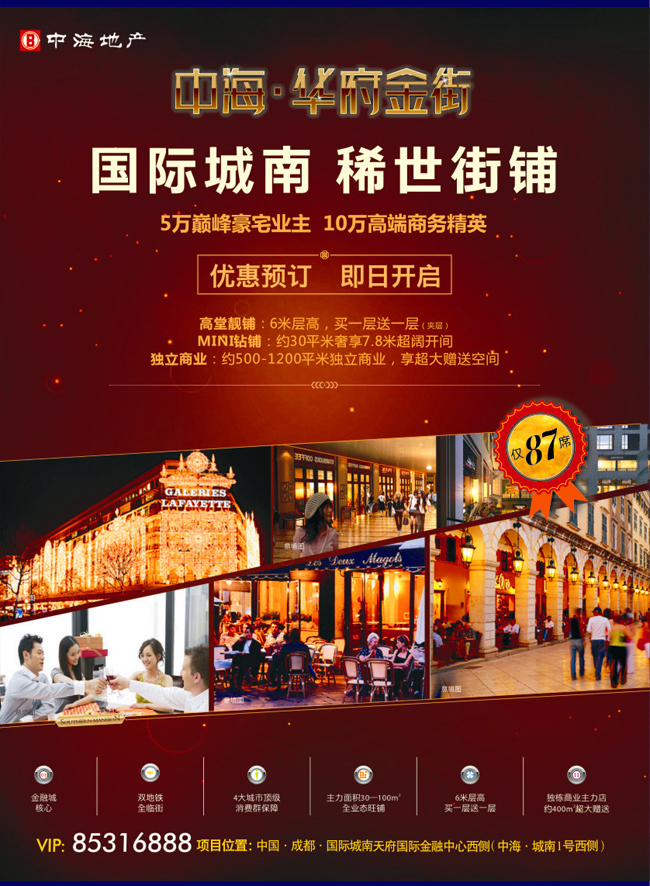 成都中海&#8226;城南华府稀世金铺优惠预订即日开启